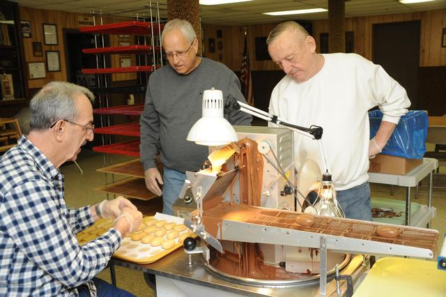 First Monday in making Easter Eggs.  photos by Curt Werner.