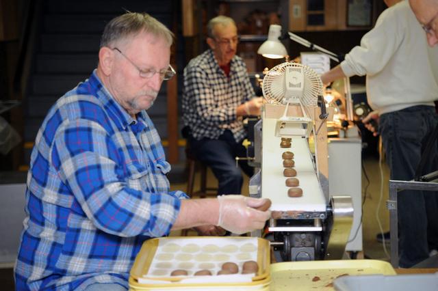 First Monday in making Easter Eggs.  photos by Curt Werner.