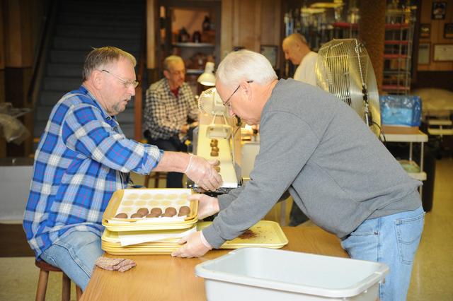 First Monday in making Easter Eggs.  photos by Curt Werner.