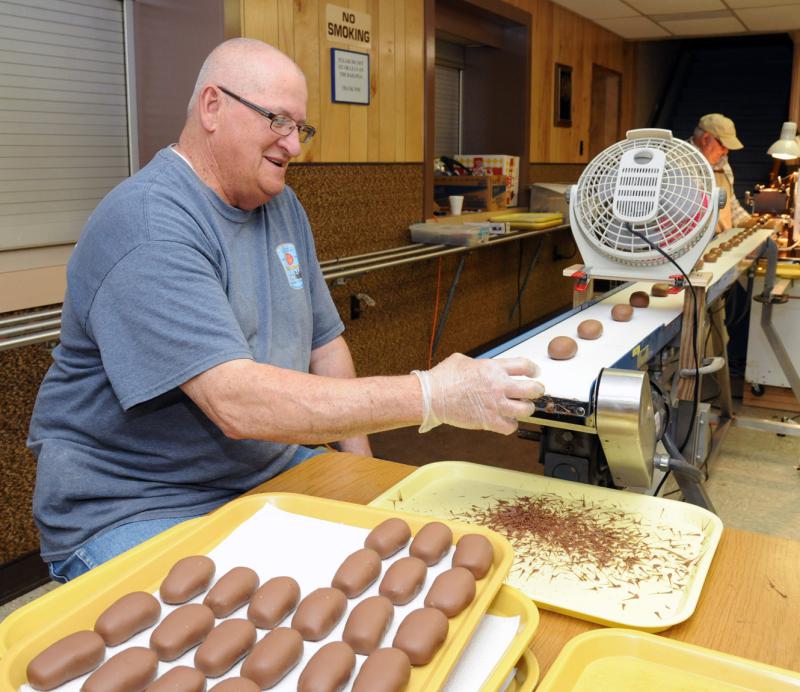 Volunteers making Easter Eggs on Monday, February 29, 2016.  photos by Curt Werner