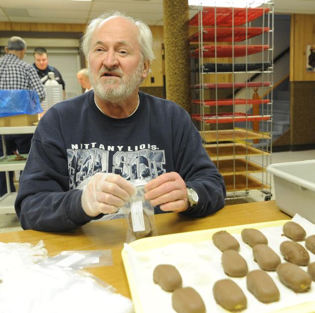 First Monday in making Easter Eggs.  photos by Curt Werner.