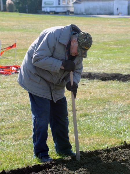 On Friday, November 21,  Adams Electric and volunteers put up telephone poles and under ground wiring for the new lightning.