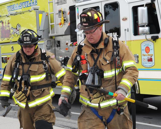 Wellsville Elementary School has fire drills with Wellsville Fire Company during Fire Prev. week by Curt Werner