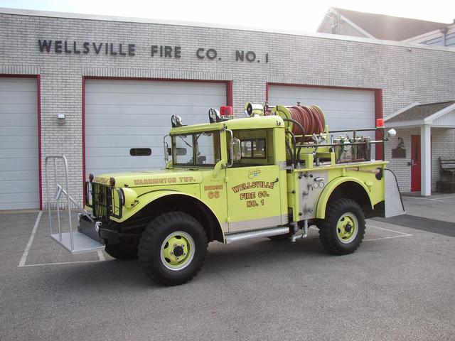 Brush 66
1956 Dodge Military Edition Truck, 50 gpm. This truck was found many years after it was sold and has been restored by fire fighter Tim Strayer